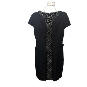 New With TAGS Karl Lagerfeld Black Sheath Tweed Dress Size 12 * Black dress wi